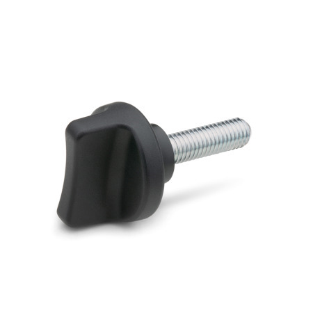 Chiavette di serraggio GN 531.5: Plastica, perno filettato in acciaio / acciaio INOX