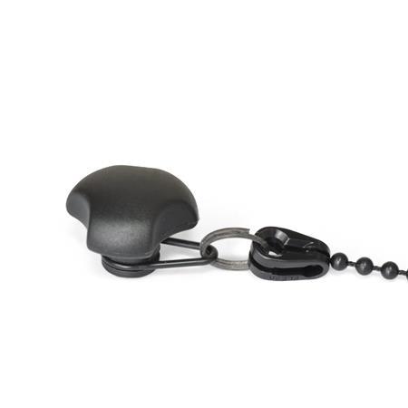 Boutons tristar GN 5342.13: Plastique, douille filetée inox, avec protection contre la perte