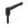 GN 306 Manettes indexables, zinc moulé sous pression, insert acier, avec goujons filetés, avec pointes spéciales Type: KS - Pivot sphérique
Couleur: B - Noir, RAL 9005, finition texturée