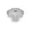 DIN 6336 Bouton étoile, aluminium Type: D - avec alésage traversant fileté
Finition: MT - baratté