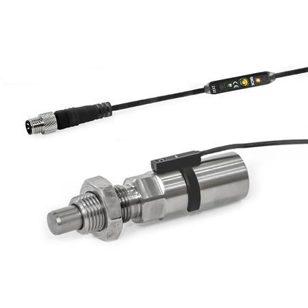 Pistoncini di posizionamento a molla GN 817.7: Acciaio INOX, ad azionamento pneumatico