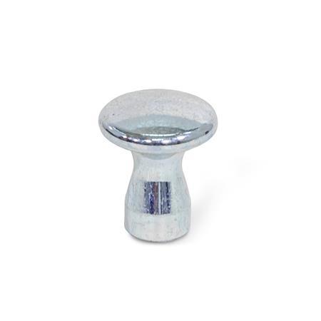 Boutons champignon GN 75: Acier, zingué