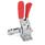 GN 810.3 Sauterelles, inox, manette d'actionnement verticale, avec mécanisme de verrouillage, embase horizontale Matériau: NI - Inox
Type: AL - Bras de serrage à fourche, avec deux rondelles à bride