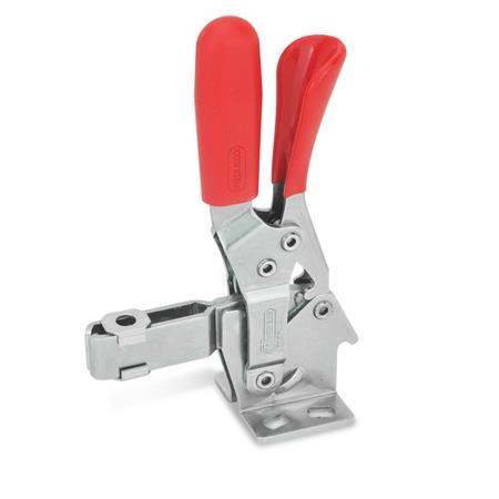 Sauterelles GN 810.3: Inox, manette d'actionnement verticale, avec mécanisme de verrouillage, embase horizontale