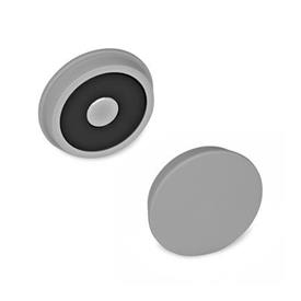 GN 53.1 Magneti, a disco, corpo di contenimento in plastica Colore: GR - grigio, RAL 7040