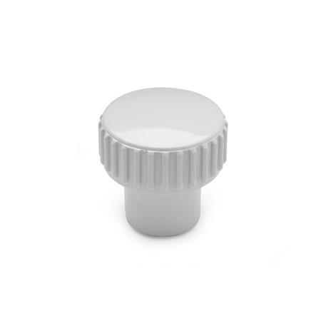 Ghiere di ritegno zigrinate GN 530.1: Plastica, boccola filettata acciaio INOX