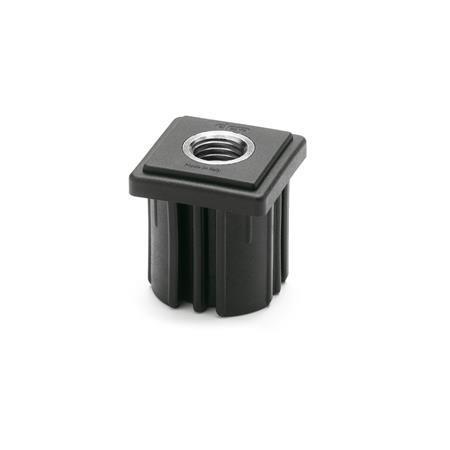 Inserts de douilles GN 348: Plastique, pour tubes carrés