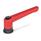 GN 300.4 Maniglie a ripresa lega di zinco pressofusa, inserto acciaio, con filettatura interna, con forza di serraggio maggiore Colore: RS - rosso, RAL 3000, finitura testurizzata