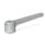 GN 126 Manettes indexables basses, zinc moulé sous pression, insert acier, avec filetage interne Couleur: SR - argenté, RAL 9006, finition texturée