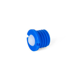 GN 616.2 Pressori a molla, acciaio/acciaio INOX/plastica, con collare, con sfera, con intaglio frontale Tipo: KD - Corpo di contenimento in plastica, sfera in plastica