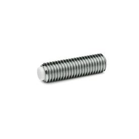 GN 913.5 Gewindestifte mit Messing- / Kunststoff-Zapfen, Edelstahl Werkstoff (Druckzapfen): KU - Kunststoff (Polyacetal POM)