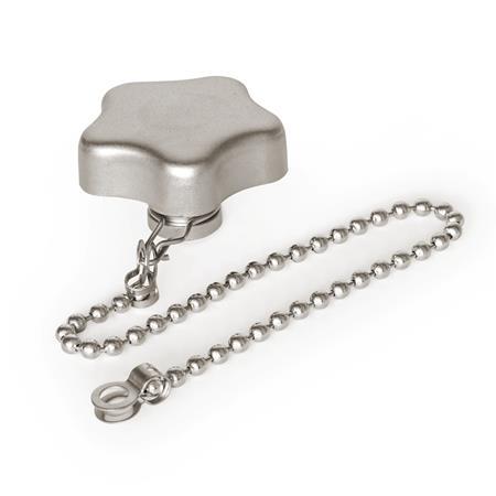 Boutons étoile GN 5334.13: Inox, avec protection contre la perte