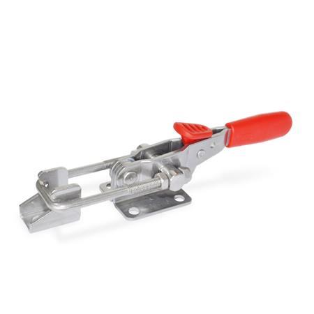 Sauterelles à crochet en inox GN 851.3: Inox, avec crochet de sécurité, avec action de traction