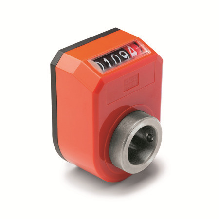 Stellungsanzeiger GN 953.2: Hohlwelle Edelstahl, 5-stellig, digitale Anzeige, mechanisches Zählwerk