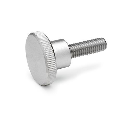 Manopole zigrinate DIN 464: Acciaio INOX, tipo alto