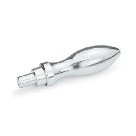 Poignées tournantes DIN 98: Acier/aluminium/plastique, broche en acier, zingué