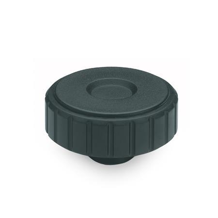 Boutons moletés GN 4534: Plastique, douille filetée laiton, Softline