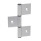 GN 2295 Charnières, aluminium, pour profilés en aluminium/éléments de panneau, en trois parties Type: I - ailettes de charnière intérieures
Codage: C - avec trous fraisés
l<sub>2</sub>: 125