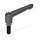 GN 306 Maniglie a ripresa, lega di zinco pressofusa, inserto acciaio, con perni filettati, con puntali speciali Tipo: KU - Puntale in plastica
Colore: B - Nero, RAL 9005, finitura testurizzata