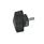 GN 5320 Vis papillon à limiteur de couple, plastique, goujon fileté acier Couleur: SW - noir, finition mat