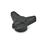 GN 5330 Boutons Tristar, plastique, douille filetée laiton Type: E - avec alésage borgne fileté