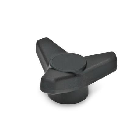 Volantini di serraggio a tre lobi GN 5330: Plastica, boccola filettata ottone