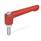 GN 300.2 Manettes indexables, zinc moulé sous pression, insert acier zinguée, avec filetage extérieur Couleur: RS - rouge, RAL 3000, finition texturée