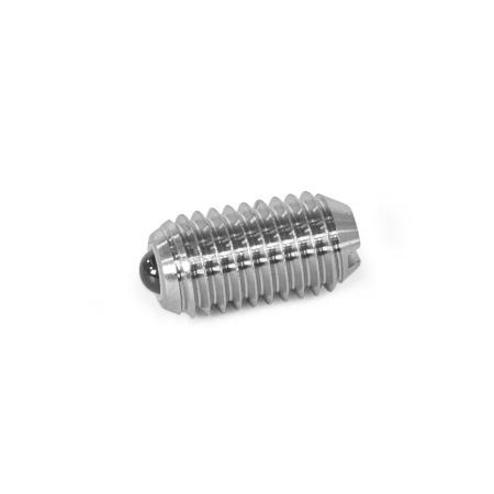 Pressori a molla GN 615.10: Acciaio INOX, con sfera in ceramica, con cuscinetto a frizione, con intaglio