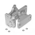 Mehrgelenkscharnier, innenliegend, Öffnungswinkel 180°, Aluminium