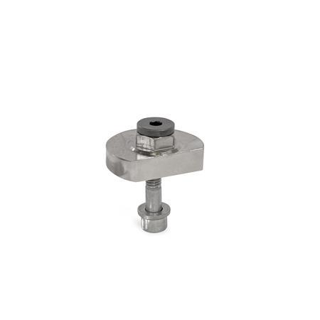 Spiralexzenter GN 918.5: Edelstahl, Spannung radial, Schraube von der Rückseite