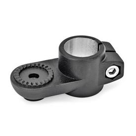 GN 274 Laschen-Klemmverbinder, Aluminium Form: AV - mit Außenverzahnung<br />Oberfläche: SW - schwarz, RAL 9005, strukturmatt