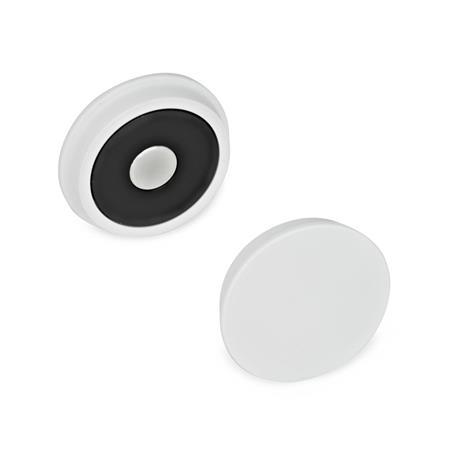 GN 53.1 Haftmagnete, Scheibenform, Kunststoffgehäuse Farbe: WS - weiß, RAL 9003