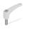 GN 604.1 Manettes indexables, plastique antimicrobien, insert inox, avec goujon fileté Finition: WSA - blanc, RAL 9016, finition mat