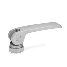 GN 927.5 Exzenterspanner mit Innengewinde, Hebel Edelstahl Form: A - Kunststoff-Auflagescheibe mit Stellmutter