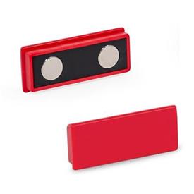GN 53.2 Magneti, rettangolari, con corpo di contenimento in plastica Colore: RT - rosso, RAL 3031