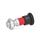 GN 816.1 Verriegelungsbolzen, Raststift eingezogen Form: ARK - mit Knopfbetätigung, Abdeckhülse rot, mit Kontermutter