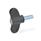 GN 633 Vis papillon, plastique, goujon fileté acier Couleur du capuchon: DGR - gris, RAL 7035, finition mat