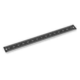 GN 711.2 Réglets, aluminium, avec trous de montage Type: W - Figures disposées horizontalement (figures séquences L, M, R)<br />Séquence de chiffres: M