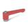 GN 302.2 Flache verstellbare Klemmhebel, Zink-Druckguss, Buchse Stahl verzinkt Farbe: RS - rot, RAL 3000, strukturmatt