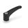 GN 604.1 Manettes indexables, plastique antimicrobien, insert inox, avec insert fileté Finition: SGA - gris foncé, RAL 7021, finition mat