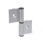 Scharniere, aushängbar, für Aluminiumprofile, mit Führungssteg