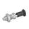 GN 817.2 Doigts d'indexage,inox, avec bouton long, avec et sans position de repos Matériau: NI - Inox
Type: CK - avec position de repos + contre-écrou