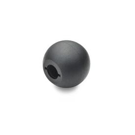 DIN 319 Boules, plastique, de type poussoir Matériau: KT - Plastique<br />Type: M - avec alésage taraudé