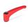 GN 602 Manettes indexables, zinc moulé sous pression, Insert acier, avec filetage interne / trou alésé Couleur: RS - rouge, RAL 3000, finition texturée