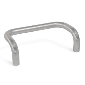 GN 426.4 Maniglie a ponte per armadi, alluminio, angolate, montaggio dal lato dell'operatore Finitura: BL - Piano, burattato