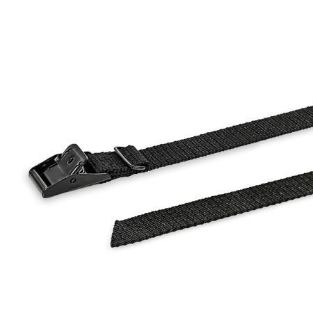 GN 1110 Cinghie di ancoraggio, fibbia acciaio, cinturino plastica 