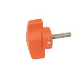 GN 5320 Chiavette di serraggio con limitatore di coppia Colore: OR - arancione, finitura matt