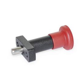 GN 817.1 Rastbolzen mit rotem Knopf Form: B - ohne Rastsperre<br />Farbe: RT - rot, RAL 3000
