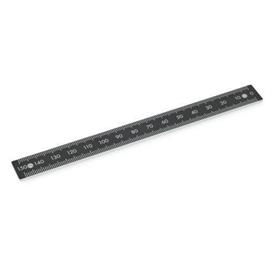 GN 711.2 Réglets, aluminium, avec trous de montage Type: W - Figures disposées horizontalement (figures séquences L, M, R)<br />Séquence de chiffres: R