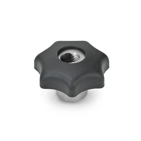Schnellspann-Sterngriffe GN 6336.3: Kunststoff, Gewindebuchse Edelstahl